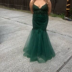 Camille La Vie Green Lace Wedding Dress